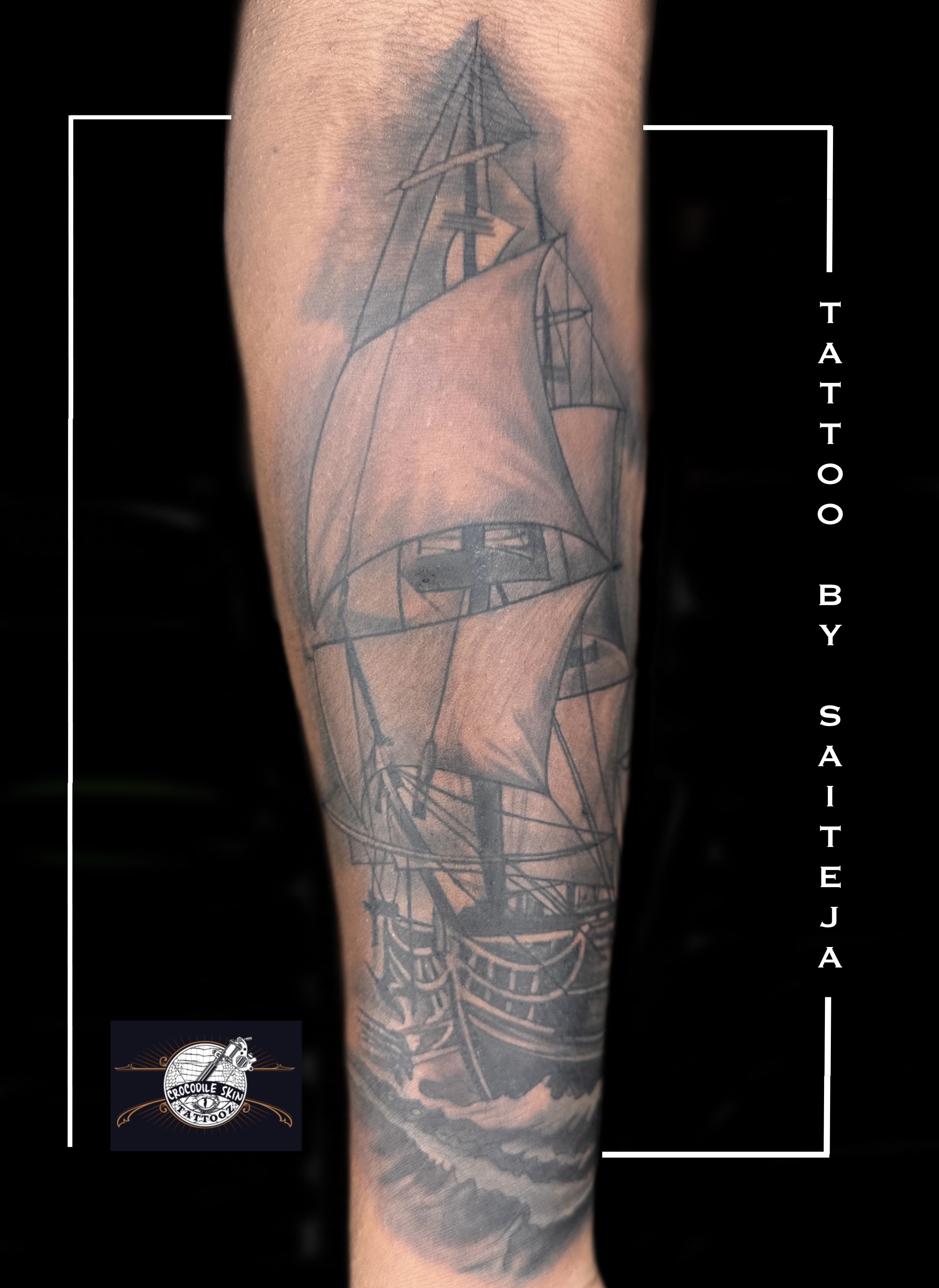 Cover up ship tattoo